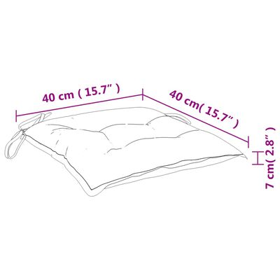 vidaXL Stolputer 2 stk marineblå 40x40x7 cm oxfordstoff