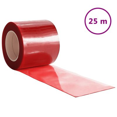 vidaXL Dørgardin rød 200 mmx1,6 mm 25 m PVC