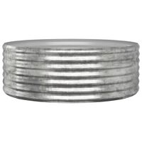 vidaXL Høybed pulverlakkert stål 100x100x36 cm sølv