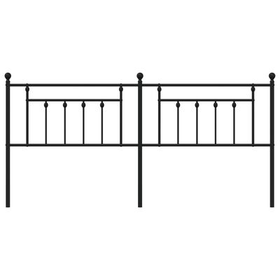 vidaXL Sengegavl i metall svart 193 cm