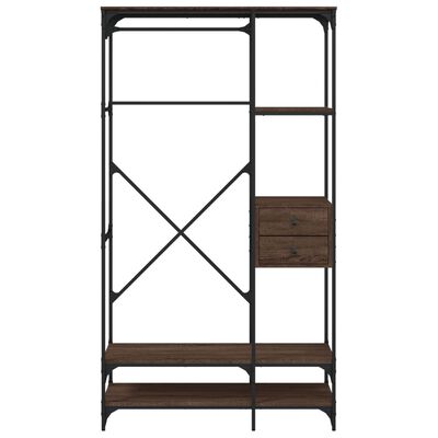 vidaXL Garderobe med skuffer brun eik 100x40x180 cm konstruert tre