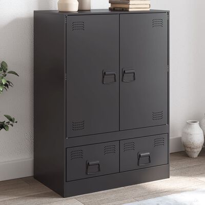 vidaXL Highboard svart 67x39x95 cm stål