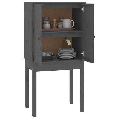 vidaXL Highboard grå 60x40x120 cm heltre furu