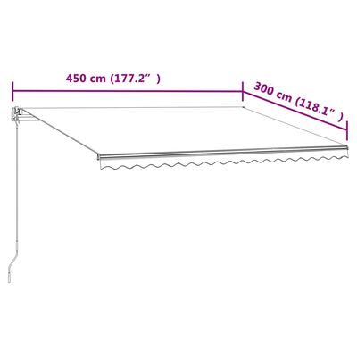 vidaXL Automatisk uttrekkbar markise 450x300 cm antrasitt