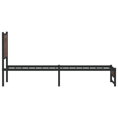 vidaXL Sengeramme i metall uten madrass brun eik 90x200 cm