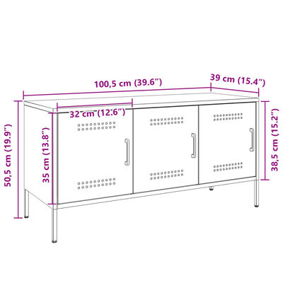 vidaXL TV-benk olivengrønn 100,5x39x50,5 cm stål