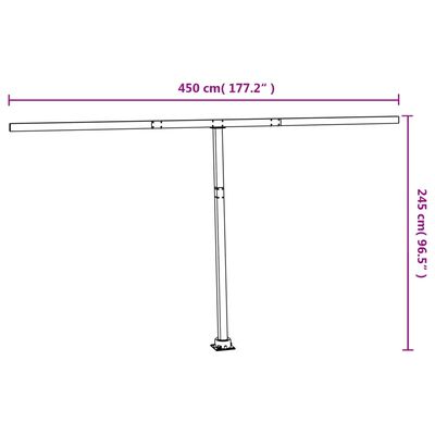 vidaXL Markisestolpesett antrasitt 450x245 cm jern