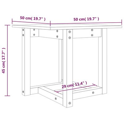 vidaXL Salongbord 50x50x45 cm heltre furu