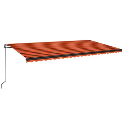 vidaXL Automatisk uttrekkbar markise 600x350 cm oransje og brun