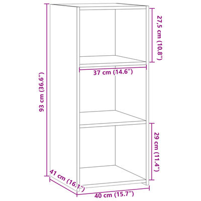 vidaXL Skjenk røkt eik 40x41x93 cm konstruert tre