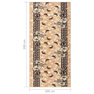 vidaXL Gulvteppe BCF beige 100x200 cm