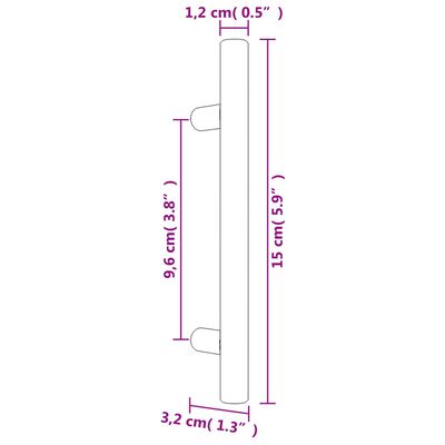 vidaXL Skaphåndtak 10 stk gulv 96 mm rustfritt stål