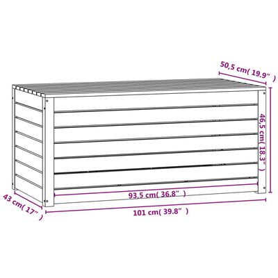 vidaXL Hagekasse svart 101x50,5x46,5 cm heltre furu