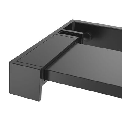 vidaXL Dusjvegg med hylle svart 118x190 cm ESG-glass og aluminium