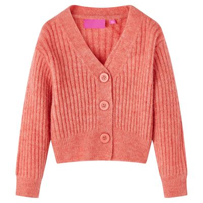 Cardigan for barn strikket medium rosa 116