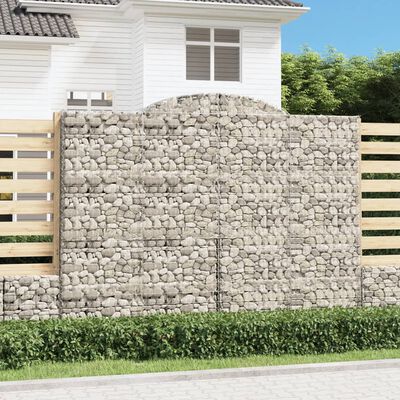 vidaXL Gabionkurver buede 4 stk 300x30x220/240 cm galvanisert jern