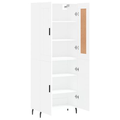 vidaXL Highboard hvit 69,5x34x180 cm konstruert tre