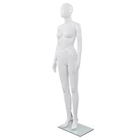 vidaXL Full-body kvinnelig utstillingsdukke med glassbase hvit 175 cm