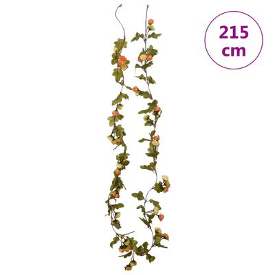 vidaXL Blomsterkranser for jul 6 stk solnedgangrød 215 cm