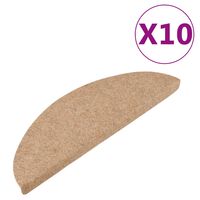 vidaXL Selvklebende trappematter 10 stk beige 56x17x3 cm