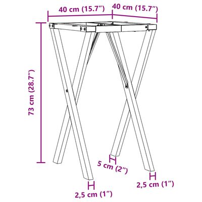 vidaXL Ben for spisebord X-ramme 40x40x73 cm støpejern