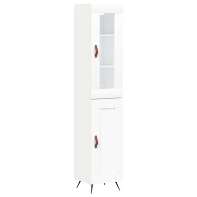 vidaXL Highboard hvit 34,5x34x180 cm konstruert tre