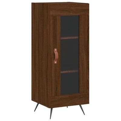 vidaXL Highboard brun eik 34,5x34x180 cm konstruert tre