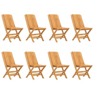 vidaXL Klappstoler 8 stk 47x47x89 cm heltre teak