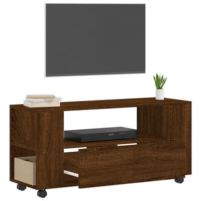 vidaXL TV-benk brun eik 102x34,5x43 cm konstruert tre