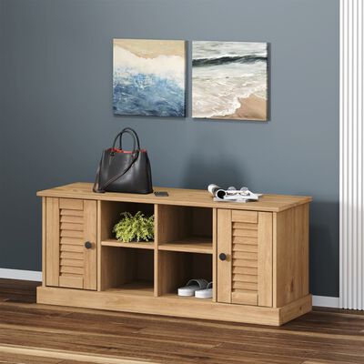 vidaXL Skobenk VIGO 106x35x45 cm heltre furu