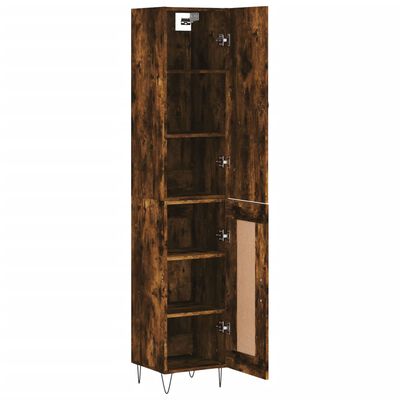 vidaXL Highboard røkt eik 34,5x34x180 cm konstruert tre