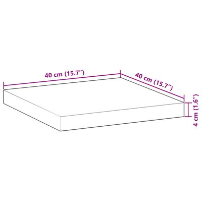 vidaXL Bordplate firkantet 40x40x4 cm heltre akasie