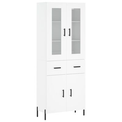 vidaXL Highboard hvit 69,5x34x180 cm konstruert tre