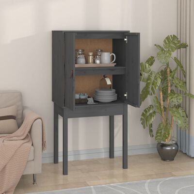 vidaXL Highboard grå 60x40x120 cm heltre furu