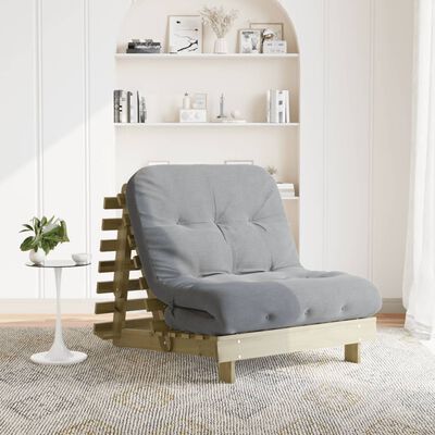 vidaXL Futonsofa med madrass 90x206x11 cm impregnert furu