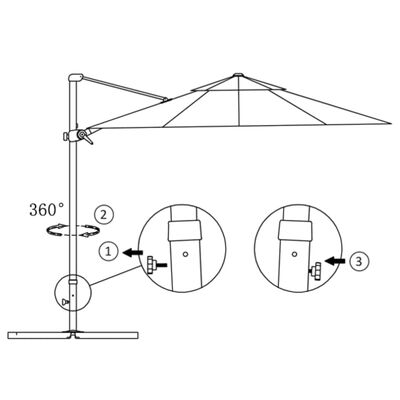 vidaXL Hengeparasoll med aluminiumsstang rød 300 cm