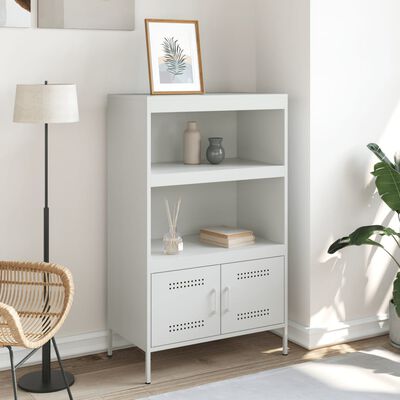 vidaXL Highboard hvit 68x39x113 cm stål