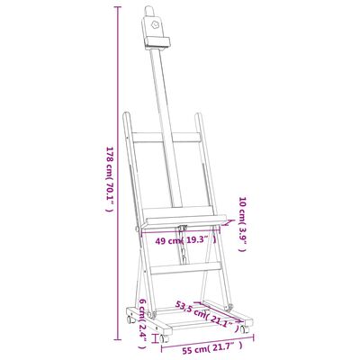 vidaXL Staffelistativ 55x53,5x178 cm heltre furu