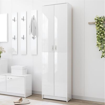 vidaXL Garderobe for gang høyglans hvit 55x25x189 cm konstruert tre