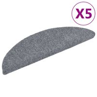 vidaXL Selvklebende trappematter 5 stk lysegrå 56x17x3 cm nålestempel