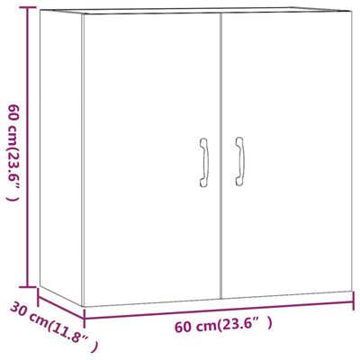 vidaXL Veggskap sonoma eik 60x31x60 cm konstruert tre