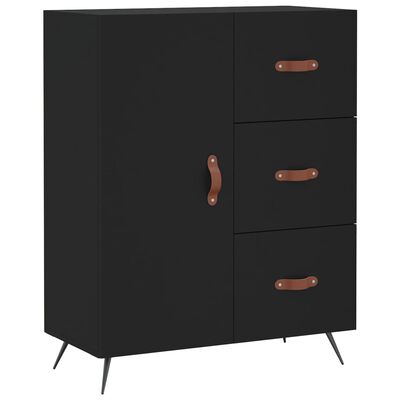 vidaXL Highboard svart 69,5x34x180 cm konstruert tre