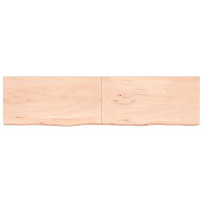 vidaXL Benkeplate til bad 200x50x4 cm ubehandlet heltre