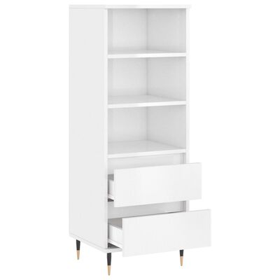 vidaXL Highboard høyglans hvit 40x36x110 cm konstruert tre