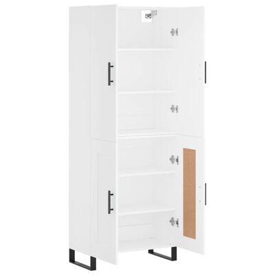 vidaXL Highboard hvit 69,5x34x180 cm konstruert tre