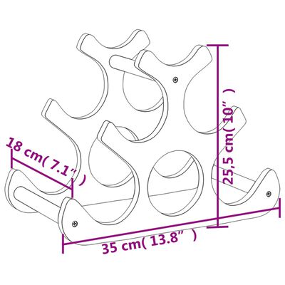 vidaXL vinstativ for 6 flasker 35x18x25,5 cm bambus