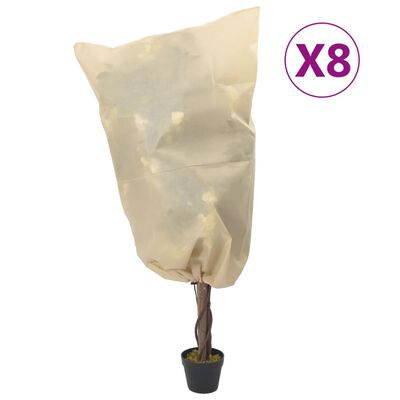 vidaXL Plantefleecetrekk med snor 8 stk 70 g/m² 0,8x1,2 m