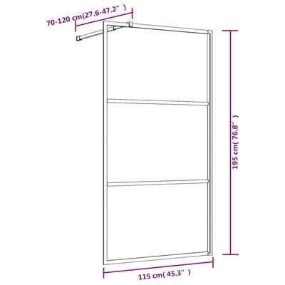 vidaXL Dusjvegg med klart ESG-glass rød 115x195 cm