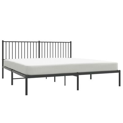 vidaXL Sengeramme i metall med sengegavl svart 183x213 cm