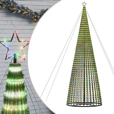 vidaXL Juletre lyskjegle 1544 LED fargerik 500 cm